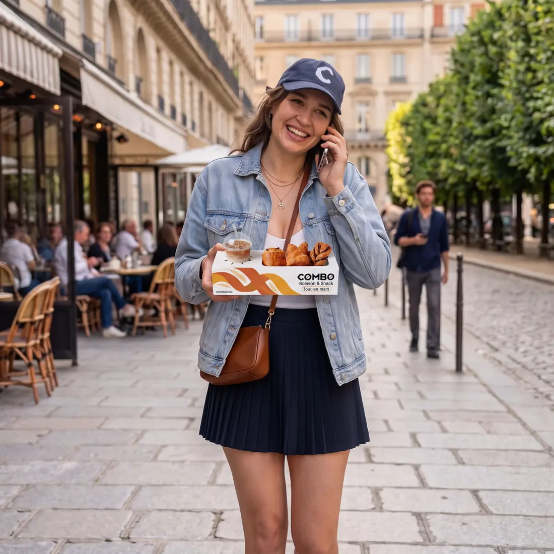Avec COMBO, elle marche, téléphone et garde son café